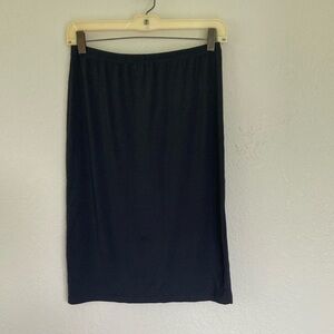 Calvin Klein Black Midi Pencil Skirt Elastic Waist Size XS